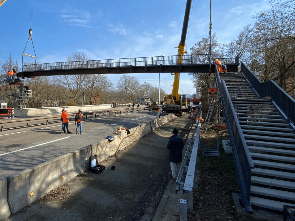 Werderbrücke im Bau